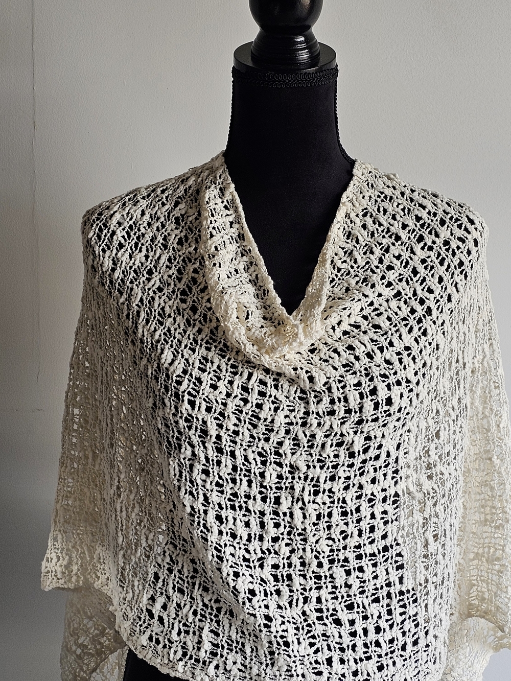 Crochet Open Weave Sweater Poncho